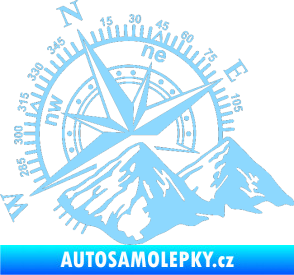 Samolepka Kompas 002 levá hory světle modrá