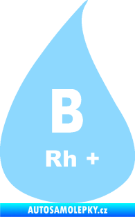 Samolepka Krevní skupina B Rh+ kapka světle modrá