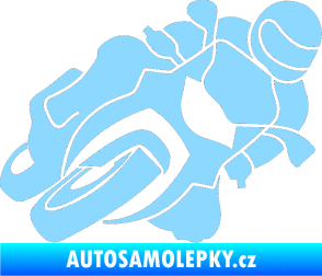 Samolepka Motorka 001 pravá silniční motorky světle modrá