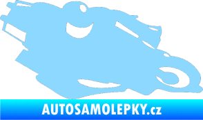 Samolepka Motorka 007 pravá silniční motorky světle modrá