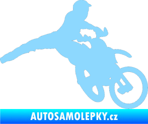 Samolepka Motorka 030 pravá motokros světle modrá