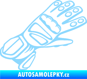 Samolepka Motorkářské rukavice 002 pravá světle modrá