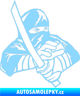 Samolepka Ninja silueta pravá světle modrá