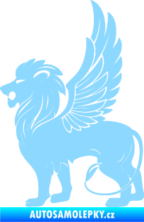 Samolepka Okřídlený lev 001 levá mytické zvíře světle modrá