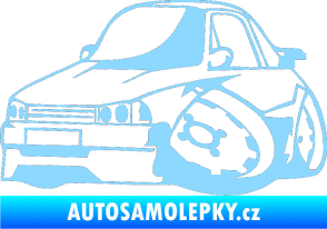 Samolepka Škoda 120 karikatura levá světle modrá