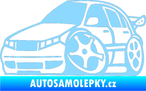 Samolepka Škoda Fabia 001 karikatura levá světle modrá