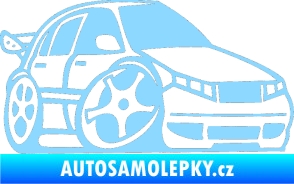 Samolepka Škoda Fabia 001 karikatura pravá světle modrá