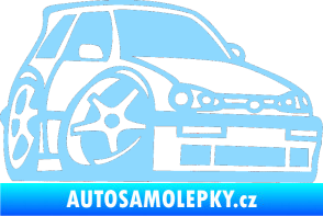 Samolepka VW Golf 3 karikatura pravá světle modrá