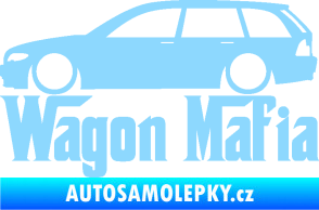 Samolepka Wagon Mafia 002 nápis s autem světle modrá