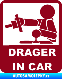 Samolepka Drager in car 004 bordó vínová