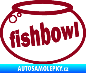 Samolepka Fishbowl akvárium bordó vínová
