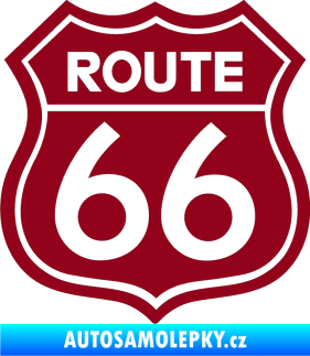 Samolepka Route 66 - jedna barva bordó vínová
