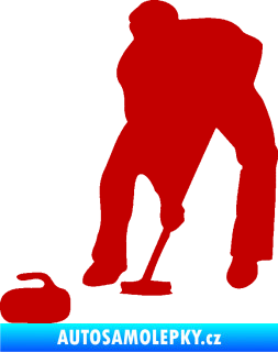 Samolepka Curling 001 levá tmavě červená