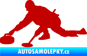 Samolepka Curling 003 levá tmavě červená