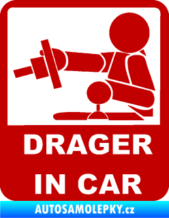 Samolepka Drager in car 004 tmavě červená