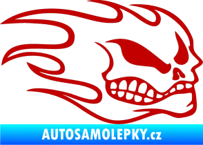 Samolepka Head - lebka- pravá tmavě červená