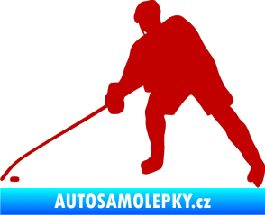 Samolepka Hokejista 002 levá tmavě červená