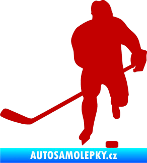 Samolepka Hokejista 008 levá tmavě červená