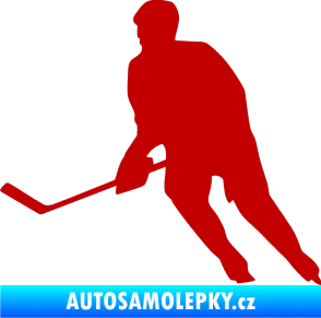 Samolepka Hokejista 013 levá tmavě červená