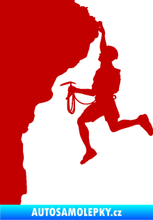 Samolepka Horolezec 003 levá tmavě červená
