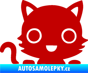 Samolepka Kočka 014 levá kočka v autě tmavě červená