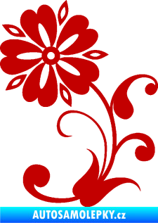 Samolepka Květina dekor 001 levá tmavě červená