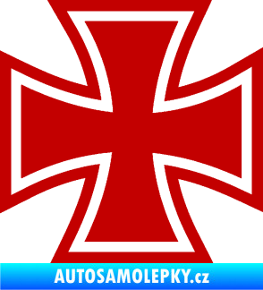 Samolepka Maltézský kříž 001 tmavě červená