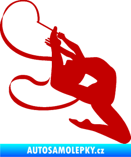 Samolepka Moderní gymnastika 001 pravá gymnastka se stuhou tmavě červená