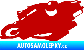 Samolepka Motorka 007 levá silniční motorky tmavě červená