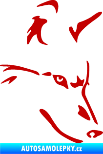 Samolepka Pes 159 pravá vlk tmavě červená