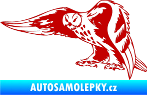 Samolepka Predators 094 levá sova tmavě červená