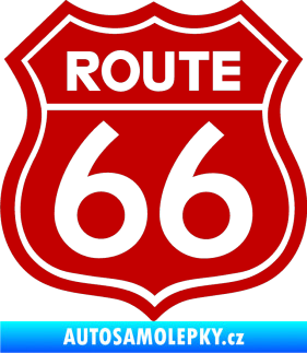 Samolepka Route 66 - jedna barva tmavě červená