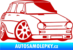 Samolepka Škoda 100 karikatura pravá tmavě červená