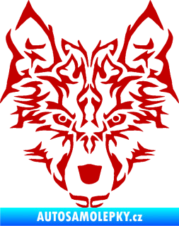 Samolepka Vlk 005 tmavě červená