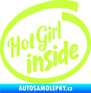 Samolepka Hot girl inside limetová