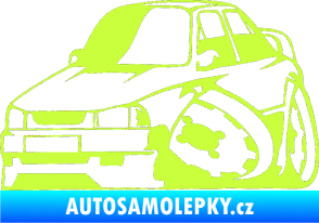 Samolepka Škoda 130 karikatura levá limetová