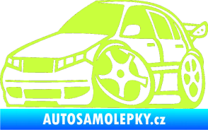 Samolepka Škoda Fabia 001 karikatura levá limetová