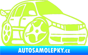 Samolepka Škoda Fabia 001 karikatura pravá limetová