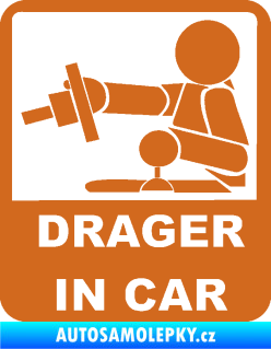 Samolepka Drager in car 004 oříšková