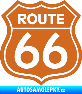Samolepka Route 66 - jedna barva oříšková