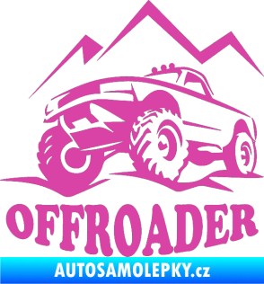 Samolepka 4x4 Offroader levá růžová