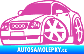 Samolepka Audi TT karikatura levá růžová