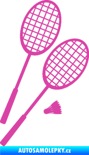 Samolepka Badminton rakety pravá růžová
