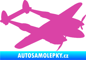 Samolepka Bombardovací letoun Lockheed  P38 lighting pravá růžová