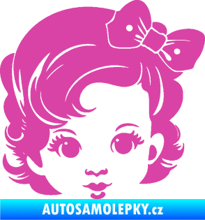 Samolepka Dítě v autě 110 pravá holčička s mašlí růžová