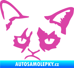 Samolepka Grumpy cat 001 levá růžová