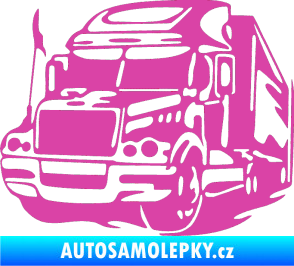 Samolepka Kamion 002 levá nákladní auto růžová