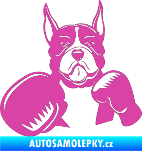 Samolepka Pes 183 levá boxer růžová