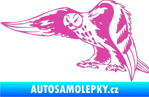 Samolepka Predators 094 levá sova růžová