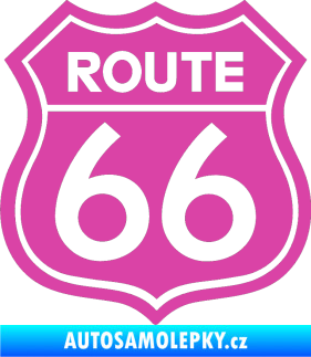 Samolepka Route 66 - jedna barva růžová